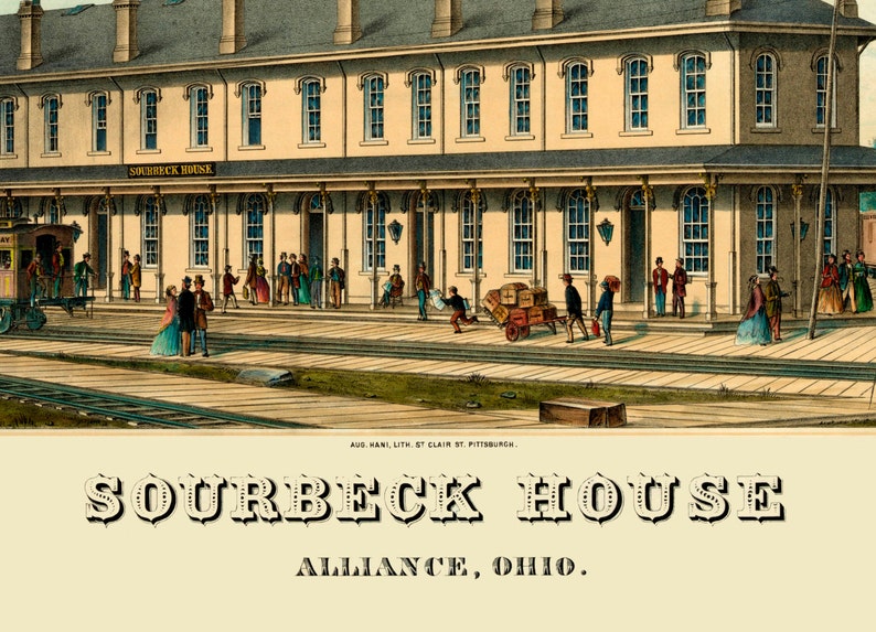 Alliance OH, Sourbeck House, 1864 24x36 Inch Print Reproduced From a