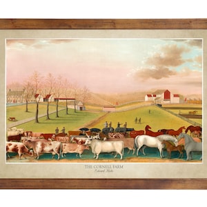 The Cornell Farm, Edward Hicks 1848; 24x36 inch print reproduced from a vintage painting (frame not included)