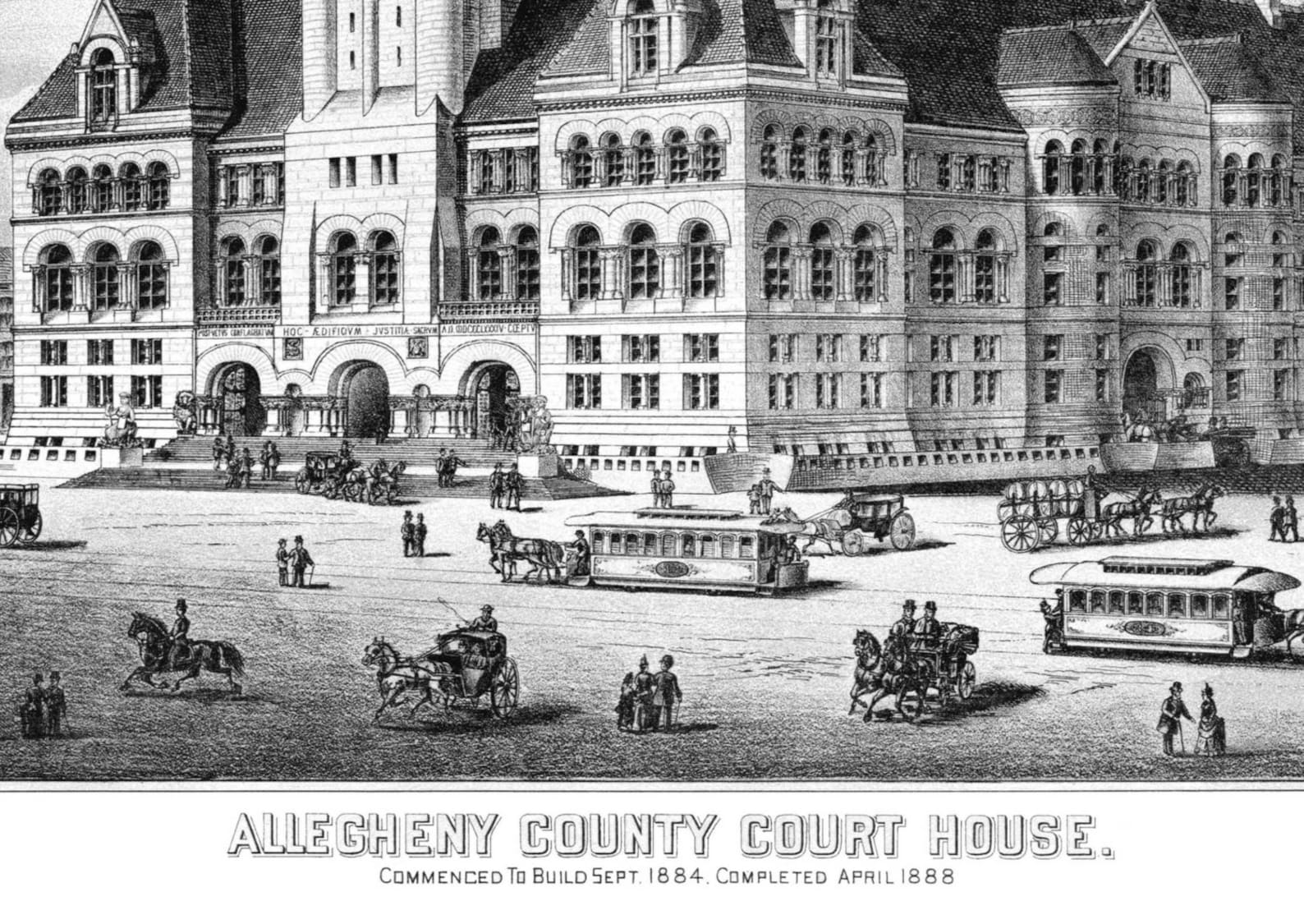 Allegheny County PA Court House 1888 24x36 inch print Etsy
