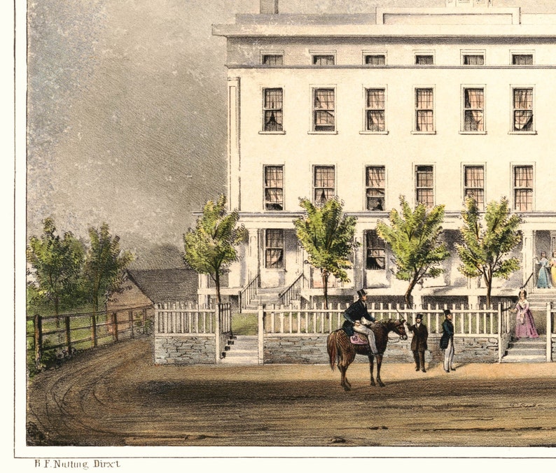 East Greenwich RI Providence Seminary 1800s 24x36 Inch Etsy