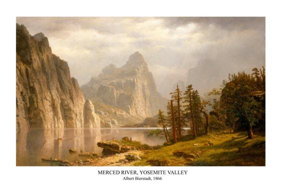 Albert Bierstadt Looking up Yosemite Valley Art Landscape Print Poster 24x36