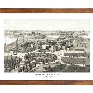 University of Notre Dame, South Bend IN; 24x36 inch print reproduced from a vintage painting or lithograph
