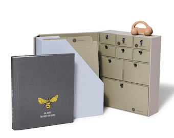 Personalized Baby Memory Book & Keepsake Box Set: Deluxe Newborn Gift for Pregnancy and Shower