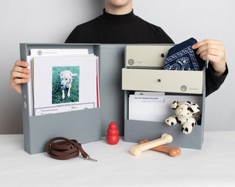 Personalized Pet Keepsake Box | Linen Memory Organizer with Labels