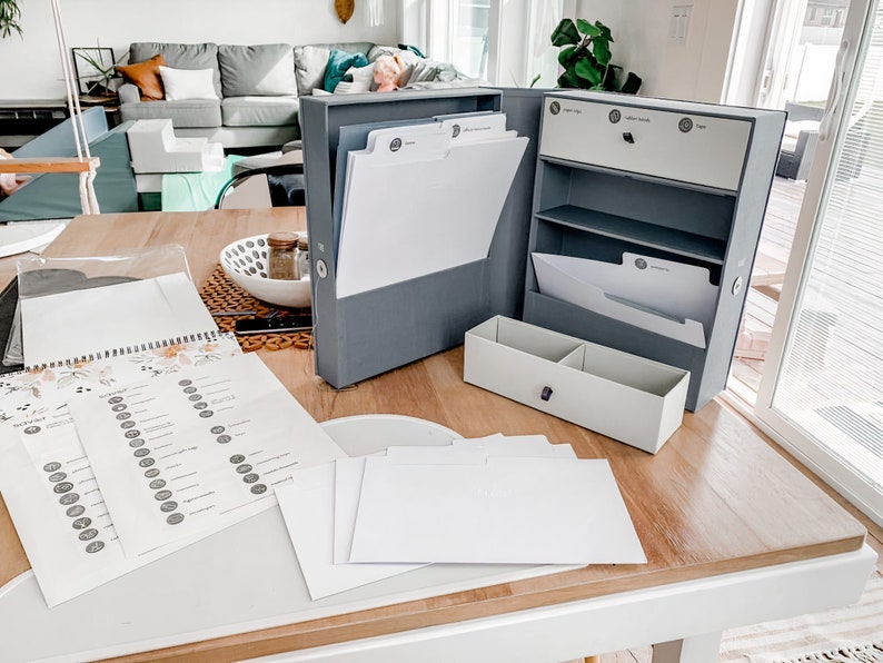 All-in-One Desk Organizer: The Vault WFH Desk Organizer Includes 52 labels, 10 folders, 2 drawers, and 2 caddies image 6