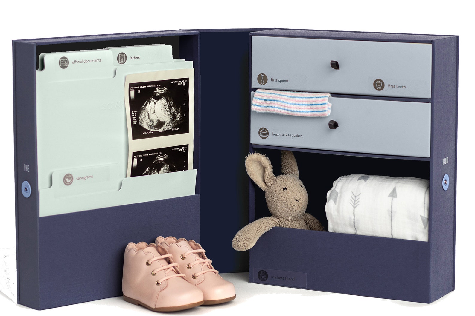 Baby Keepsake Vault & Overflow Box Gift Set 2 Pieces Etsy