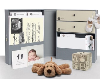 Personalized Baby Loss Keepsake Box | Linen Memory Box with Labels