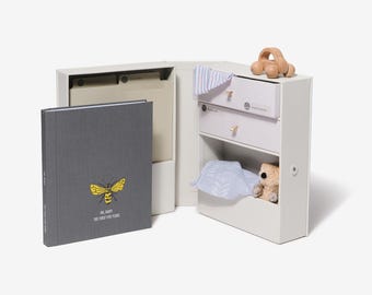 Baby Memory Book & Shagreen Keepsake Box Set: Linen Covered and Debossed, creative prompts