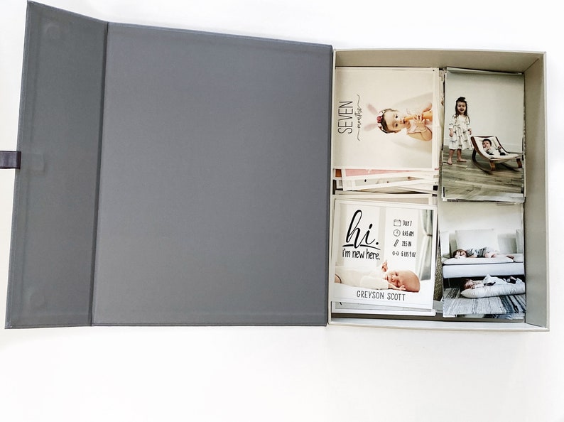 Handmade Fabric Photo Box Organizing Box with Adjustable image 1