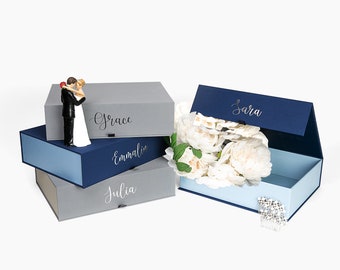 Personalized Wedding Keepsake Box | Memory Organizer with Adjustable Dividers