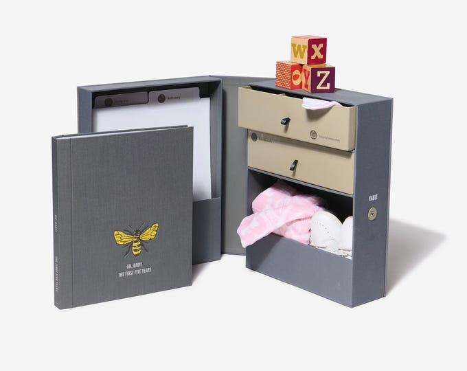 Baby Memory Book & Baby Vault Keepsake Box Bundle | Personalized Memory ...