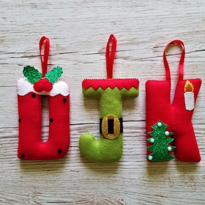 Christmas Ornament Initial,Personalised Christmas Decoration,Felt Letters,Christmas Tree Decor,Felt Initials