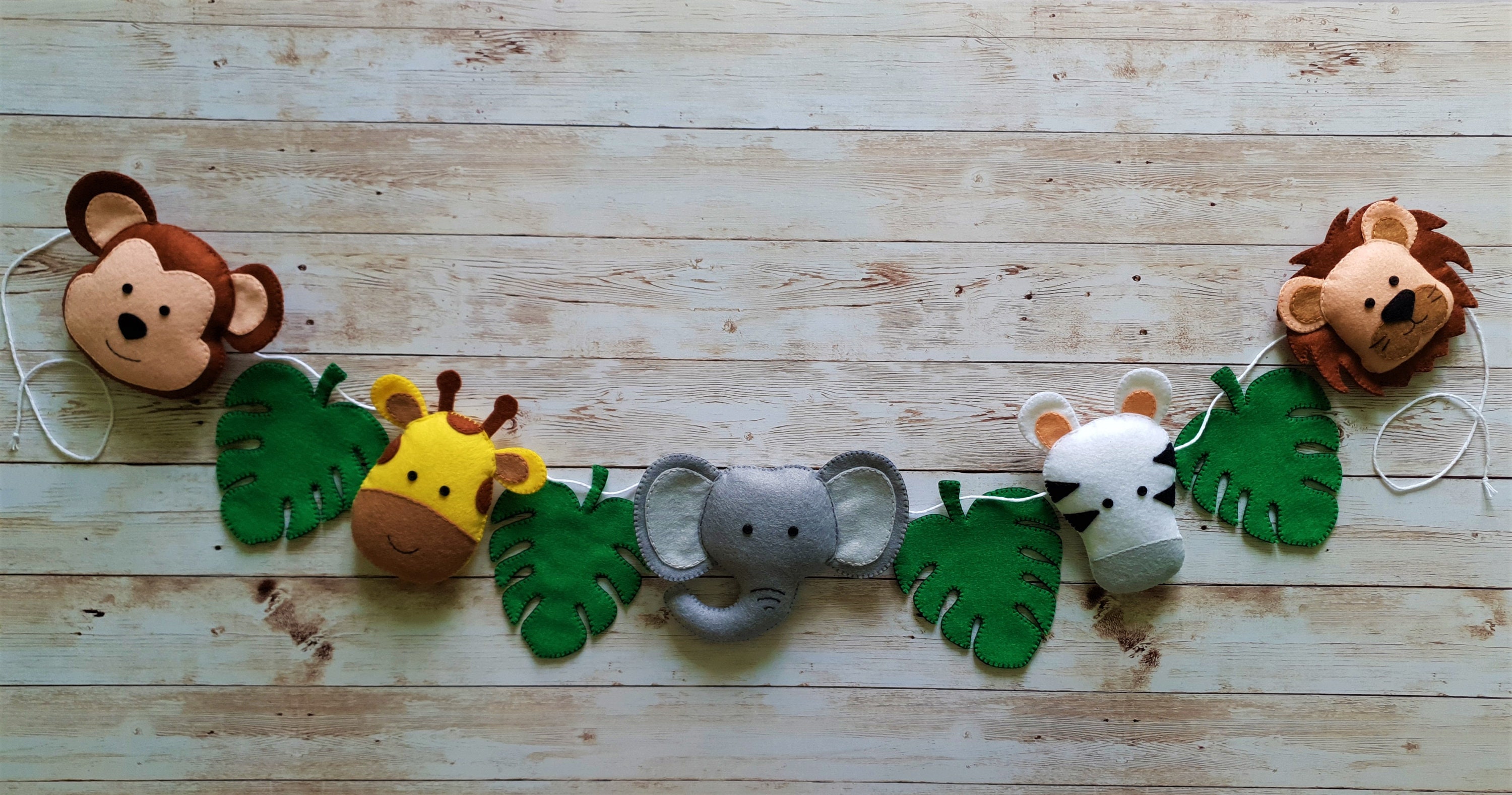 Safari Jungle Animal Garland Nursery Decor Baby Bunting Etsy