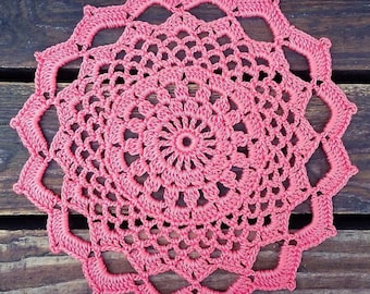 CROCHET PATTERN - Coral Dreams Doily Written Pattern PDF | English