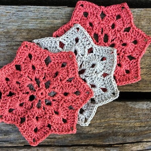 CROCHET PATTERN - 7 Pointed Star Coaster Written Pattern PDF | English