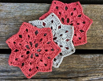 CROCHET PATTERN - 7 Pointed Star Coaster Written Pattern PDF | English