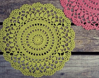 CROCHET PATTERN - Round Lace Doily Written Pattern PDF | English