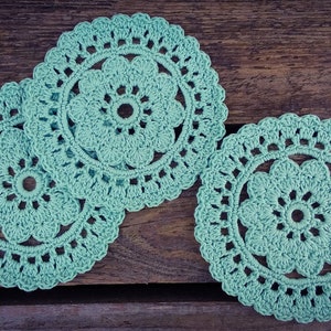 CROCHET PATTERN - Flower Coaster Doily Written Pattern PDF | English