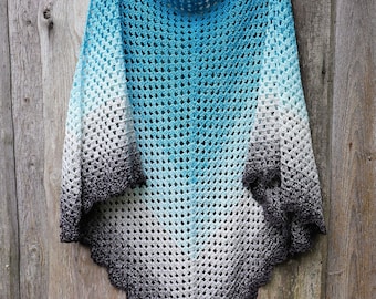 CROCHET PATTERN - Everest Triangle Shawl Written Pattern Instant PDF Download | English