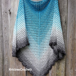 CROCHET PATTERN - Everest Triangle Shawl Written Pattern Instant PDF Download | English