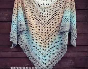 CROCHET PATTERN - Spring Reverie Triangle Shawl Written Pattern Instant PDF Download | English