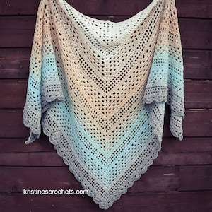 CROCHET PATTERN - Spring Reverie Triangle Shawl Written Pattern Instant PDF Download | English