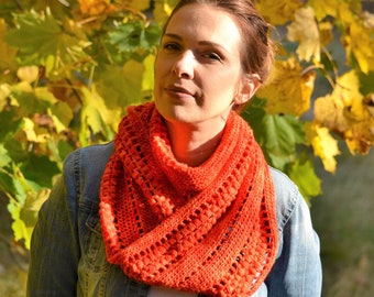 CROCHET PATTERN - Spiced Autumn Infinity Scarf Written Pattern Tutorial PDF | English