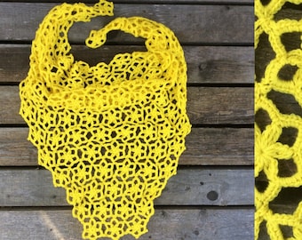 CROCHET PATTERN - Sunny Star Flower Motif Scarf Shawl Written Pattern PDF | English