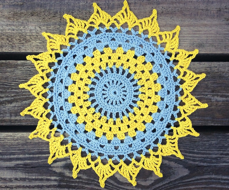 CROCHET PATTERN Doily Placemat Mandala Written Pattern PDF Etsy