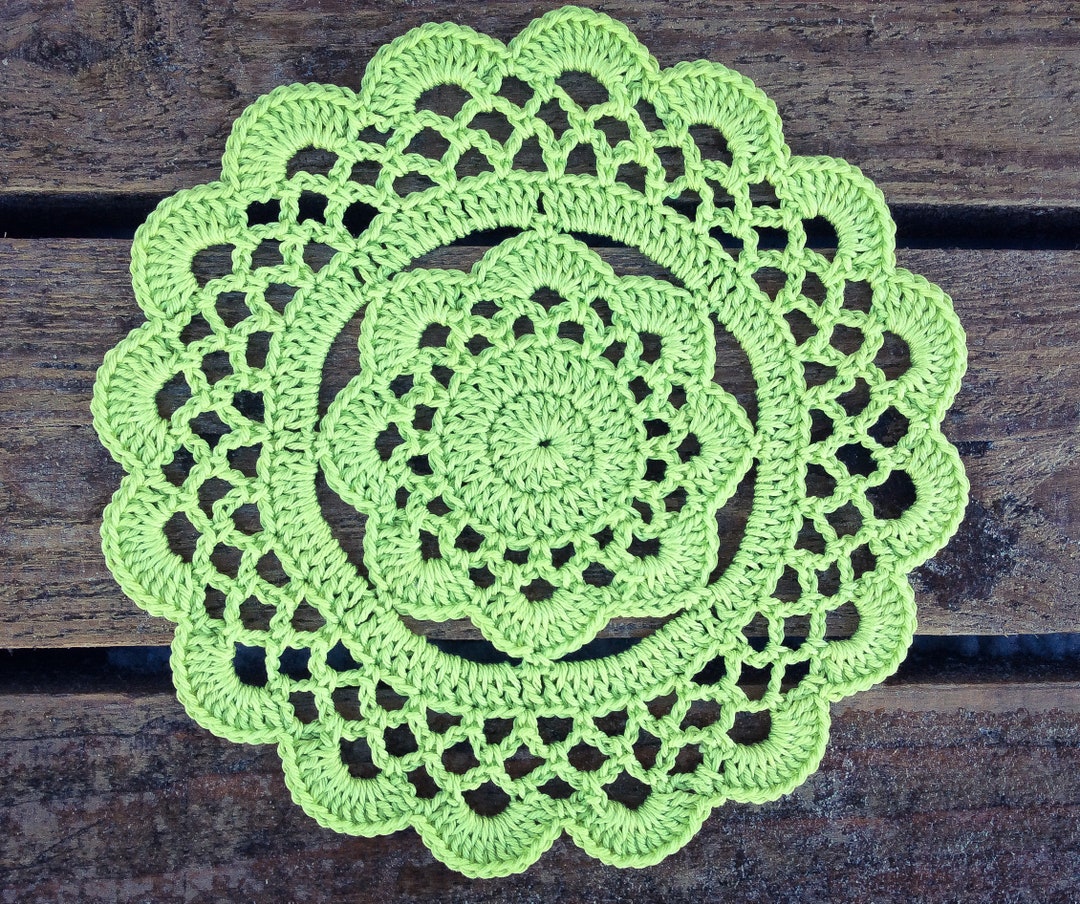 CROCHET PATTERN Rustic Flower Doily Written Pattern PDF English - Etsy
