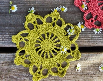 CROCHET PATTERN - Colorful Crochet Coasters Written Pattern PDF | English