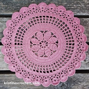 CROCHET PATTERN - Tea Rose Doily Written Pattern PDF | English