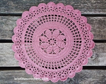 CROCHET PATTERN - Tea Rose Doily Written Pattern PDF | English