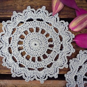 CROCHET PATTERN - Decorative Doily Coaster Written Pattern PDF | English