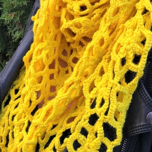 CROCHET PATTERN Sunny Star Flower Motif Scarf Shawl Written Pattern PDF English image 5