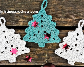 CROCHET PATTERN - ''The Christmas Tree'' Hanging Ornament Decoration Written Pattern PDF | English