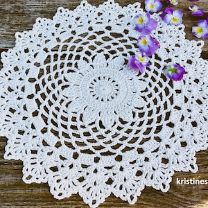 CROCHET PATTERN - Pretty Daisy Doily Written Pattern PDF | English