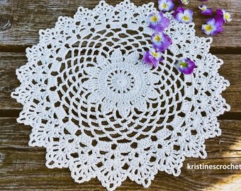 CROCHET PATTERN - Pretty Daisy Doily Written Pattern PDF | English