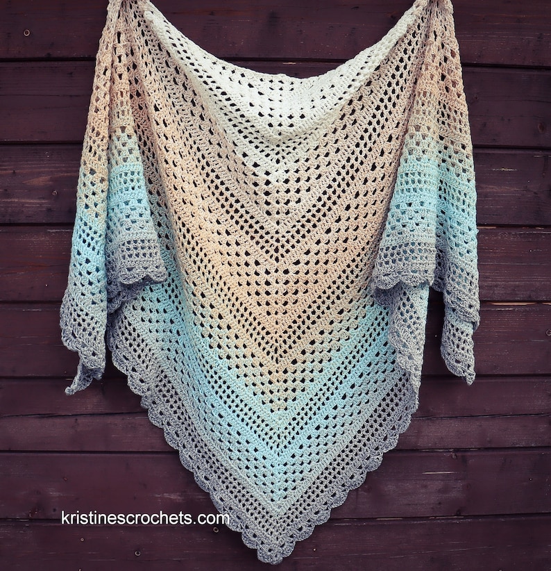 CROCHET PATTERN Spring Reverie Triangle Shawl Written Pattern Instant PDF Download English image 1