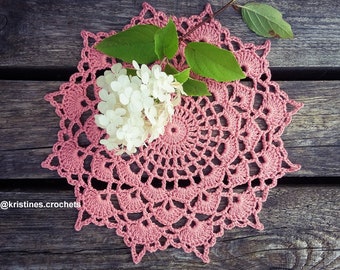 CROCHET PATTERN - Charming Shells Doily Written Pattern PDF | English