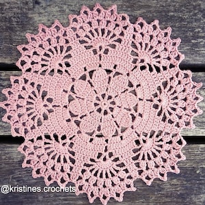 CROCHET PATTERN - Blush Flower Doily Written Pattern PDF Instant Download | English