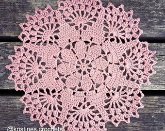 CROCHET PATTERN - Blush Flower Doily Written Pattern PDF Instant Download | English