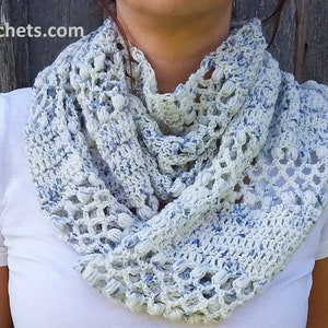 CROCHET PATTERN - Speckled Infinity Scarf Written Pattern Tutorial PDF | English