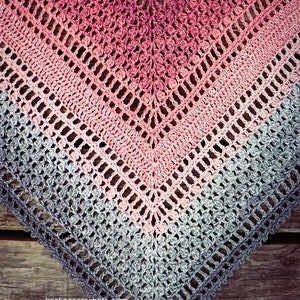 CROCHET PATTERN - Rose Sienna Triangle Shawl Written Pattern Instant PDF Download | English image 2