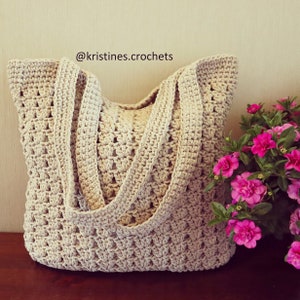 CROCHET PATTERN - Everyday Tote Market Beach Unlined Bag Written Pattern Instant PDF Download | English