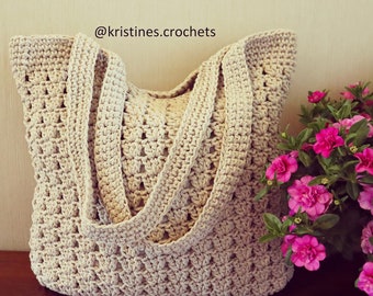 CROCHET PATTERN - Everyday Tote Market Beach Unlined Bag Written Pattern Instant PDF Download | English