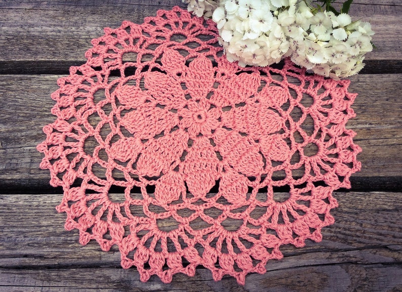 CROCHET PATTERN Aster Flower Doily Written Pattern PDF Etsy