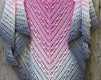 GEHAAKT PATROON - met popcorn driehoekige sjaal geschreven patroon directe pdf-download | Engels