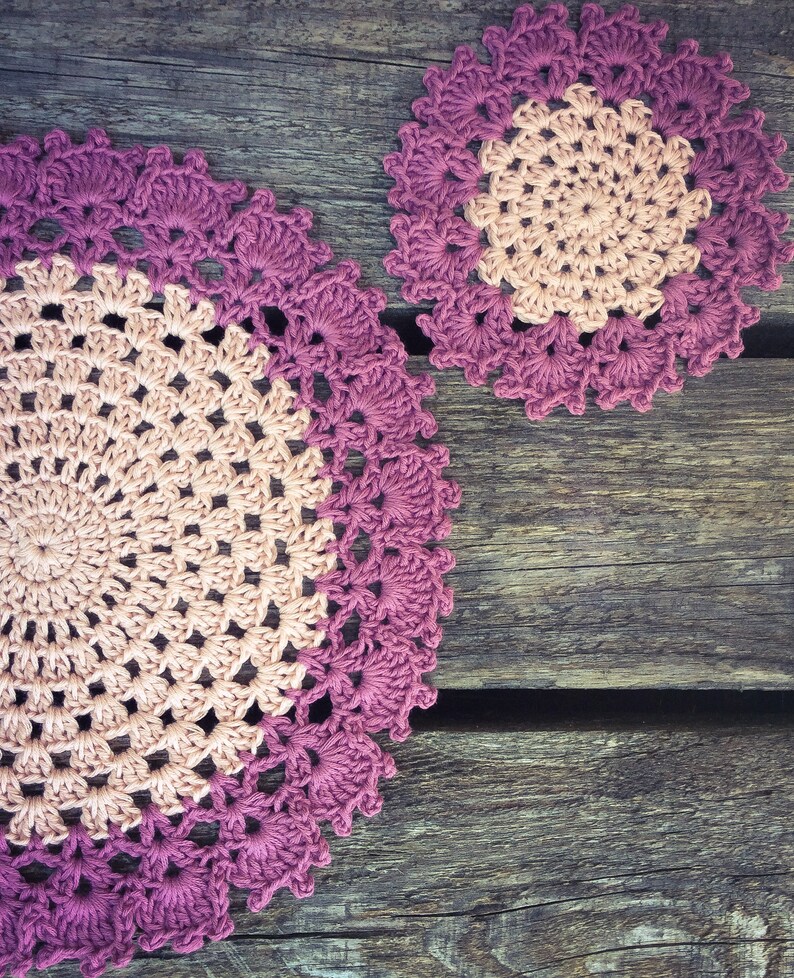 CROCHET PATTERN Set Tea Party Placemat and Coaster Written Etsy