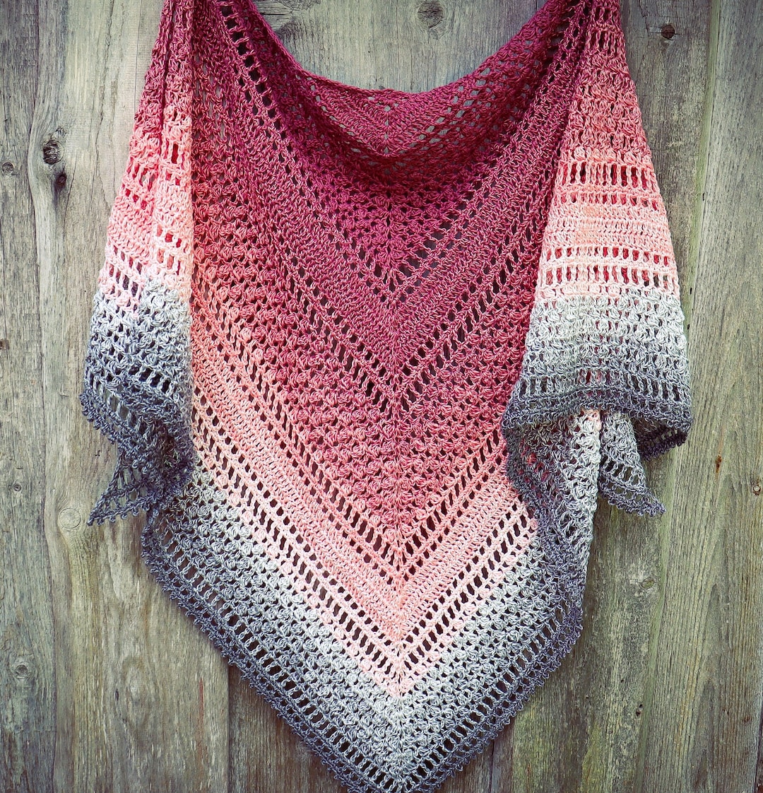 CROCHET PATTERN - Rose Sienna Triangle Shawl Written Pattern Instant ...
